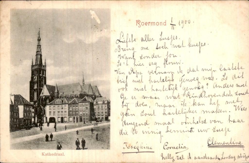 Roermond - Kathedraal - Kathedraal, Ophalen of Verzenden, Voor 1920, Gelopen, Limburg