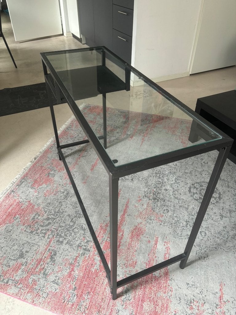 Table, Huis en Inrichting, Tafels | Sidetables, Ophalen, Gebruikt, 50 tot 100 cm, Glas