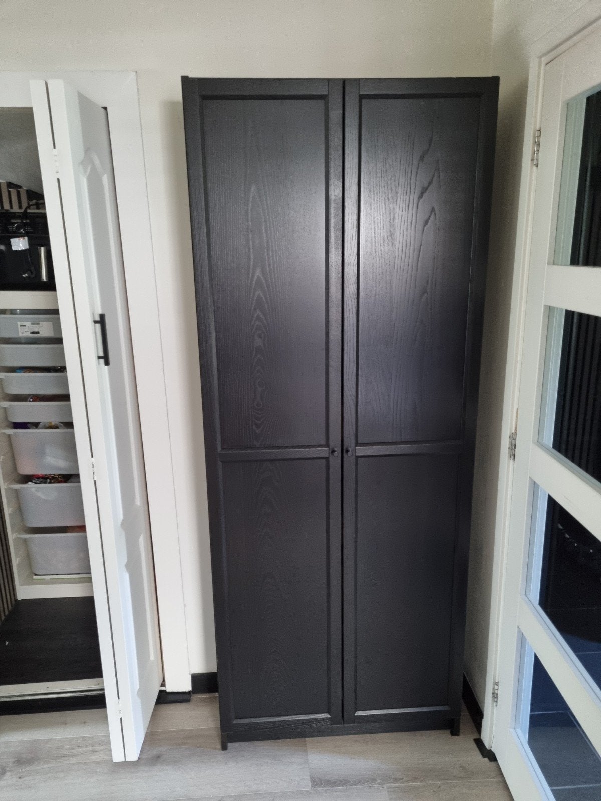 Zwarte kast met deuren - 80x202x30 cm, Ophalen of Verzenden, 200 cm of meer, Minder dan 100 cm, 25 tot 50 cm