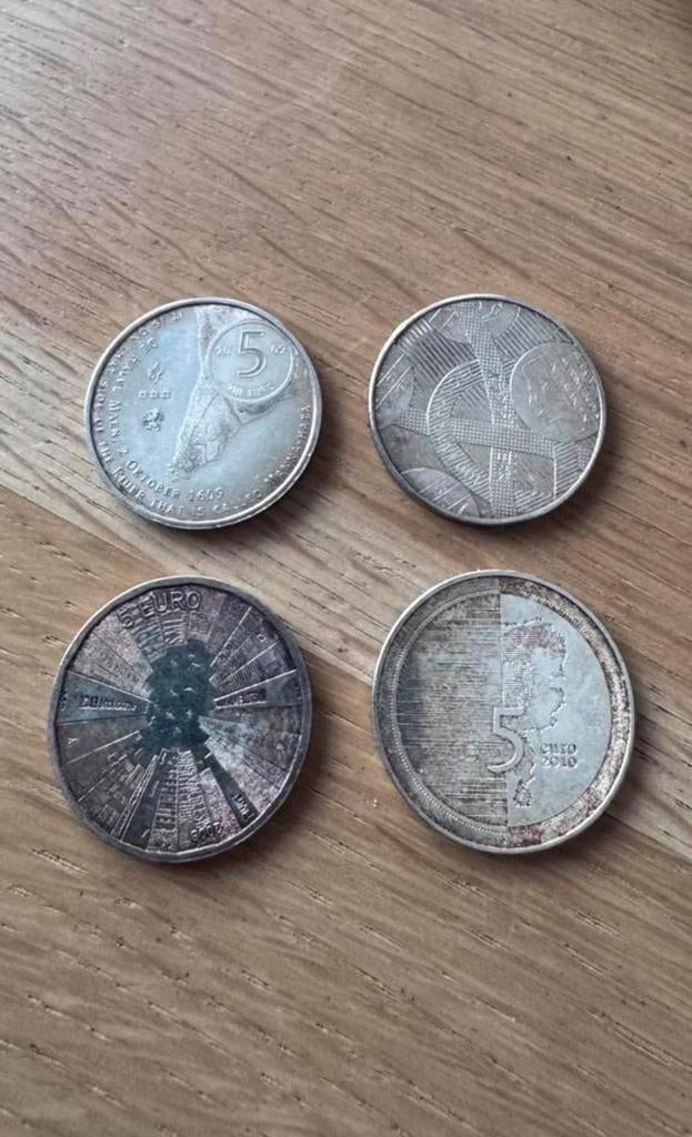 4 x € 5 herdenkingsmunten, Postzegels en Munten, Munten | Europa | Euromunten, Ophalen of Verzenden, Overige landen, 10 euro, Zilver