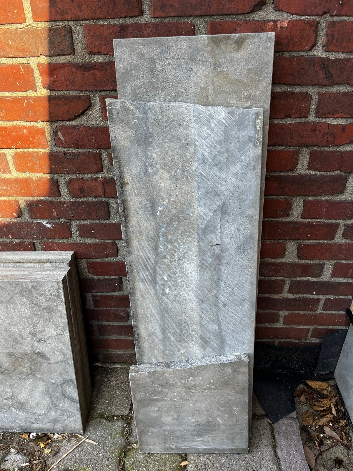 Hardstenen plaat 100x30x3 en 2 reststukken, Ophalen, Gebruikt, Natuursteen, Overige typen