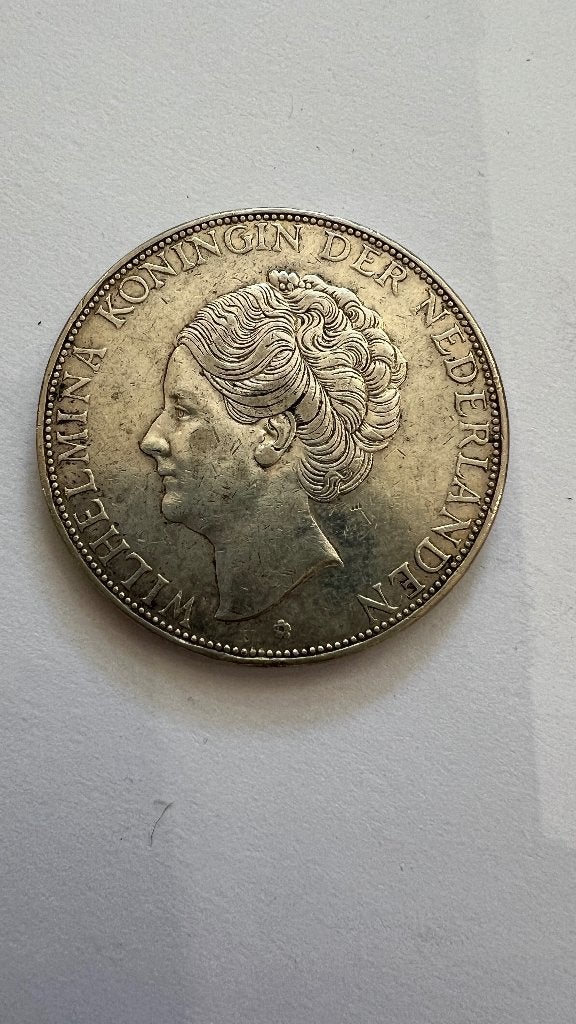 Zilveren rijksdaalder 2½ gulden Wilhelmina 1932– grof haar, Zilver, Ophalen of Verzenden, Koningin Wilhelmina, Losse munt