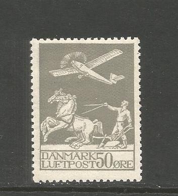 Denemarken Mi. 180 Luchtpost 50 Øre, Ophalen of Verzenden, Denemarken, Postfris