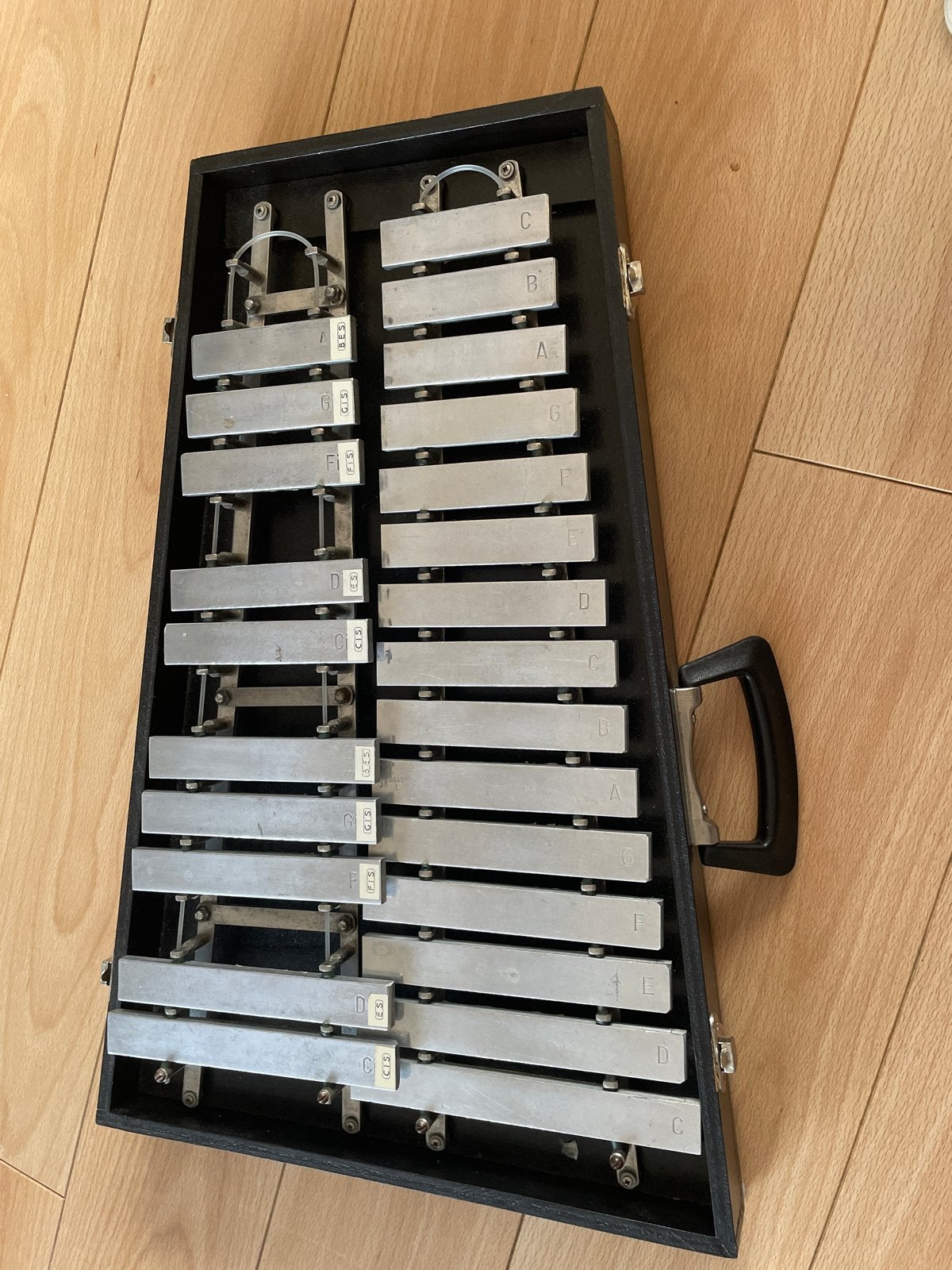 Mooi glockenspiel / klokkenspel in koffer, Ophalen, Zo goed als nieuw