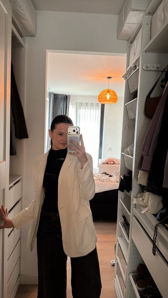 Crème blazer Stradivarius XL, Kleding | Dames, Wit, Maat 46/48 (XL) of groter, Ophalen of Verzenden, Jasje
