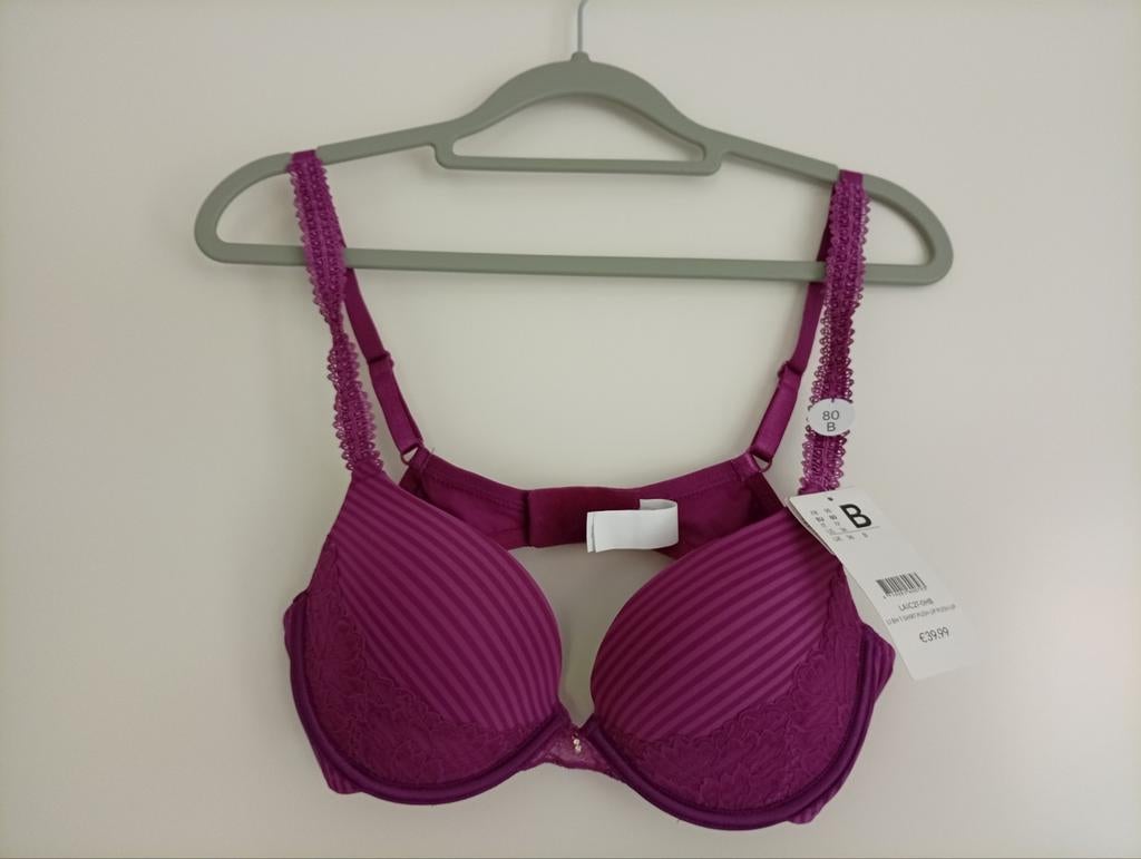Livera bh push up donkerroze / paars maat 80B nieuw!, Kleding | Dames, Livera, Ophalen of Verzenden, Paars, BH