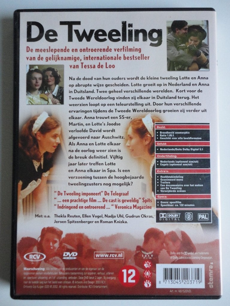De Tweeling (2002), Drama, Ophalen of Verzenden, Zo goed als nieuw, Extra's