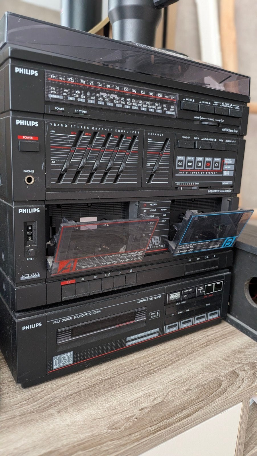 Philips FCD563/35 Stereo Set met Platenspeler en CD-speler, Ophalen, Philips, Gebruikt, Losse componenten