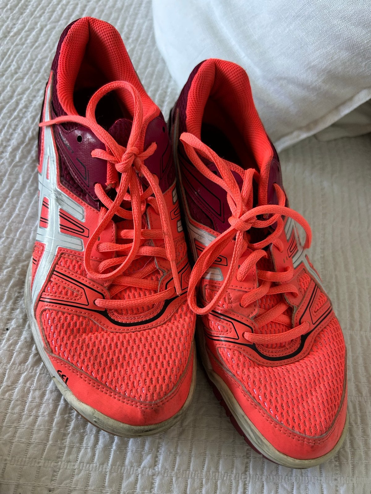 Asics Hardloopschoenen - Oranje/Paars - Maat 39.5, Gebruikt, Hardloopschoenen, Ophalen of Verzenden, Hardlopen