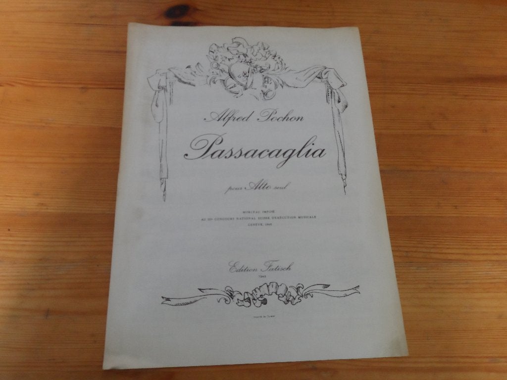 Alfred pochon - passacaglia, Muziek en Instrumenten, Bladmuziek, Gebruikt, Ophalen of Verzenden, Viool of Altviool, Artiest of Componist