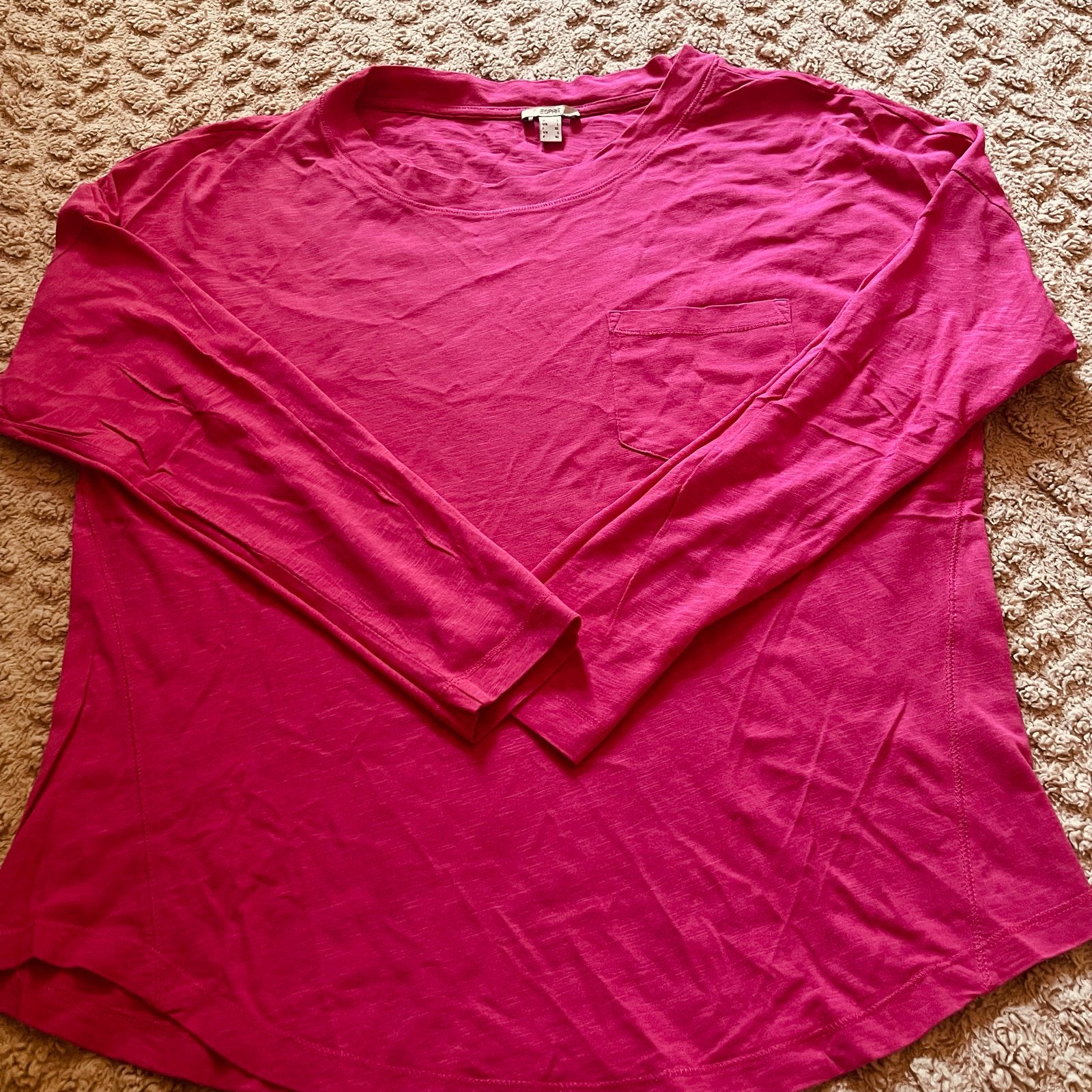 Esprit fuchsia longsleeve met zakje - Maat L, Maat 42/44 (L), Ophalen of Verzenden, Zo goed als nieuw, Lange mouw
