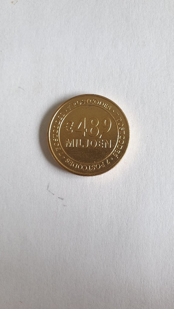1001 postcodeloterij 2013, Postzegels en Munten, Penningen en Medailles, Verzenden, Overige materialen