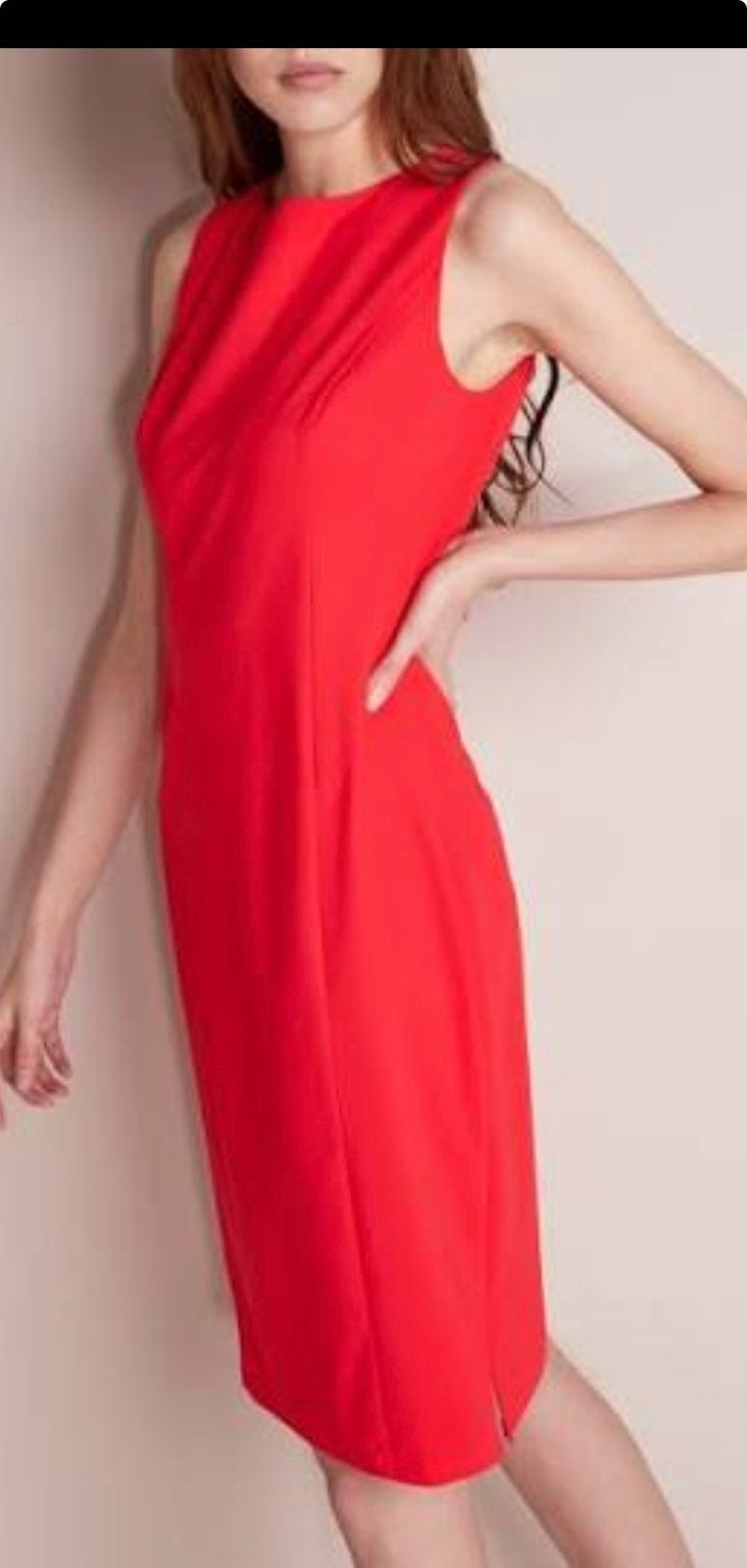 LaDress Gloria jurk oa koraal zgan    L travelstof zgan, Maat 42/44 (L), Ophalen of Verzenden, Zo goed als nieuw, Knielengte