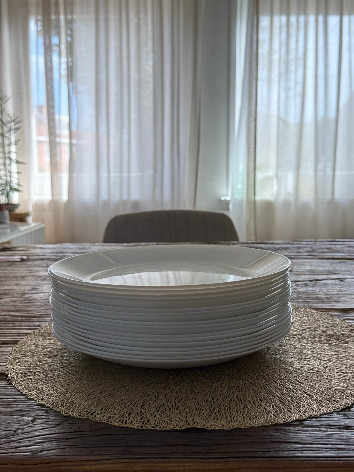 Set van 18 witte borden van IKEA - Zo goed als nieuw, Ophalen, Keramiek, Zo goed als nieuw, Bord(en)