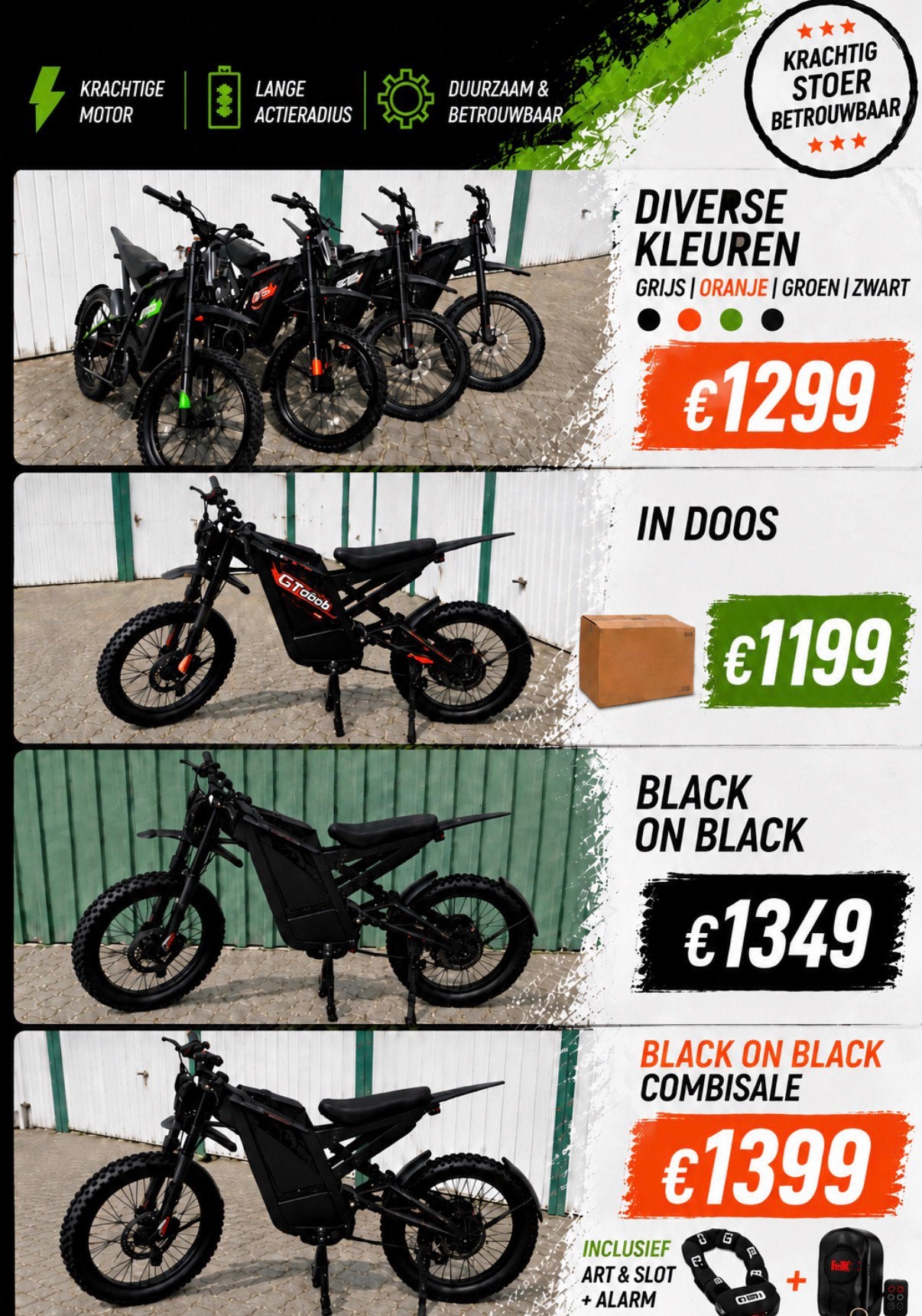 GT2000 SKINNYBIKE COMBI DEAL 4 COLERS DE ALLERLAATSTE OP=OP