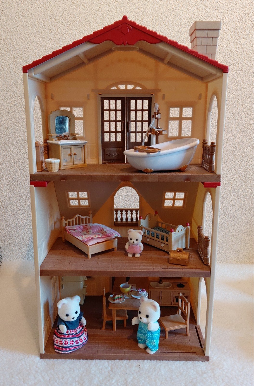 Sylvanian Families House + Extra verdieping 🏠, Ophalen of Verzenden, Zo goed als nieuw, Poppenhuis