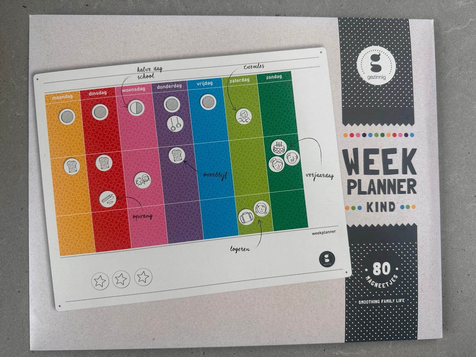 Gezinnig Weekplanner Kind met 80 Magneetjes, Ophalen, Gebruikt