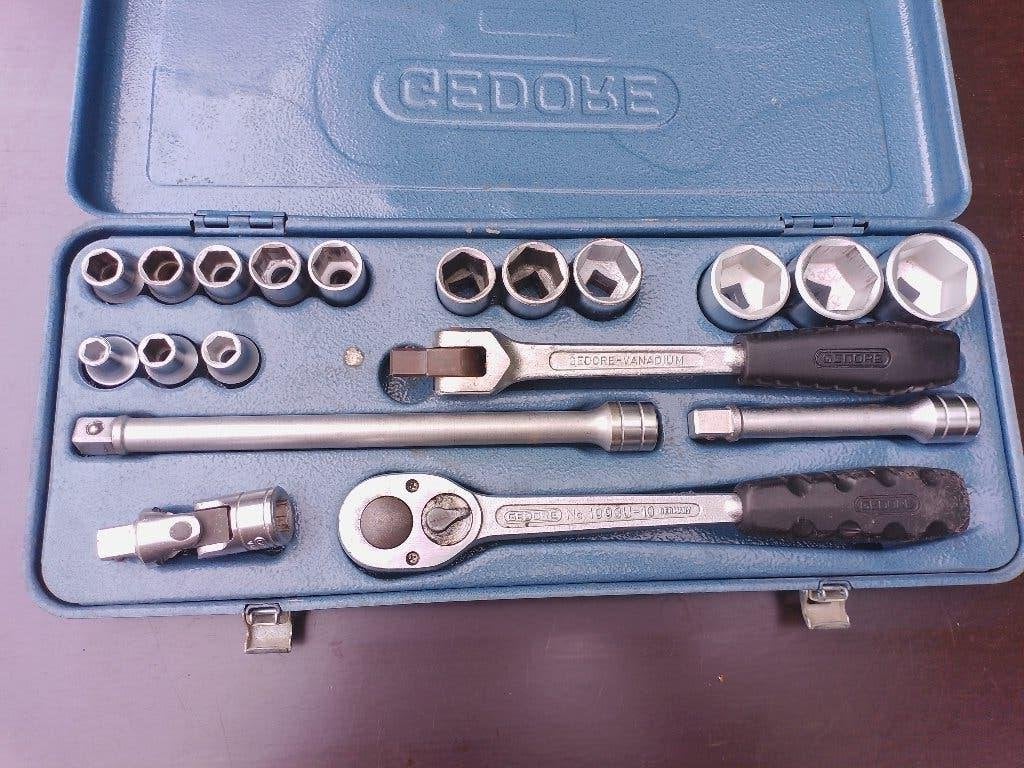 Gedore doppenset - doppendoos - 1/2" 8 t/m 32    6-kant, Auto diversen, Gebruikt, -, -, Ophalen of Verzenden