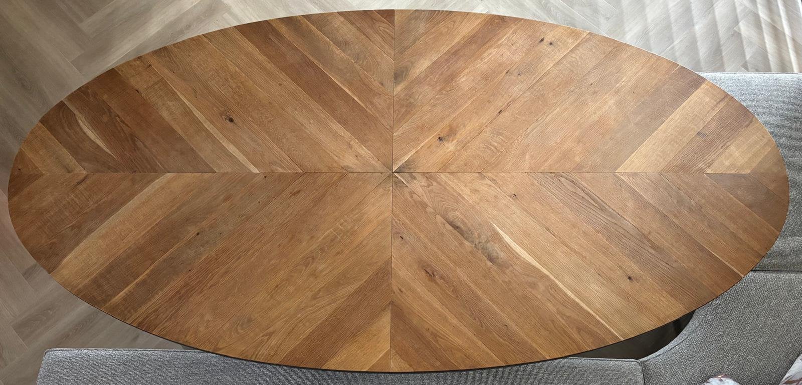 Ovale eettafel 250x128x77,5, Ophalen, Gebruikt, 100 tot 150 cm, 200 cm of meer