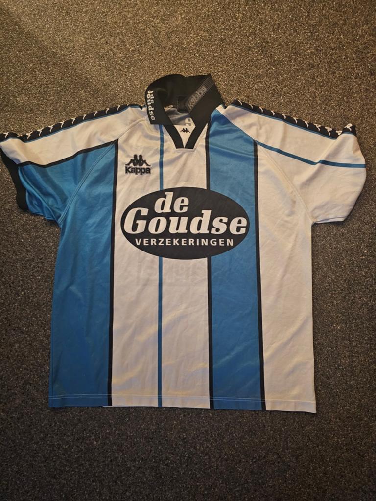 Vintage Kappa voetbalshirt - De Goudse Verzekeringen, Maat 52/54 (L), Kappa, Blauw, Ophalen of Verzenden