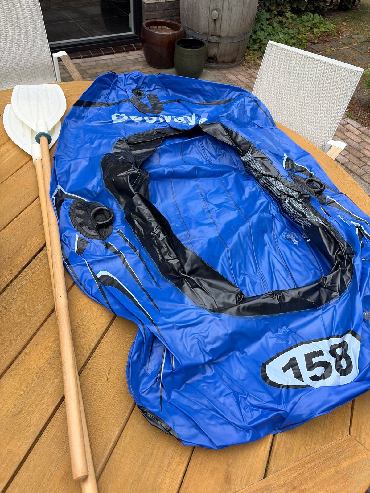 Bestway Opblaasboot met Peddels - Blauw, Ophalen, Zo goed als nieuw