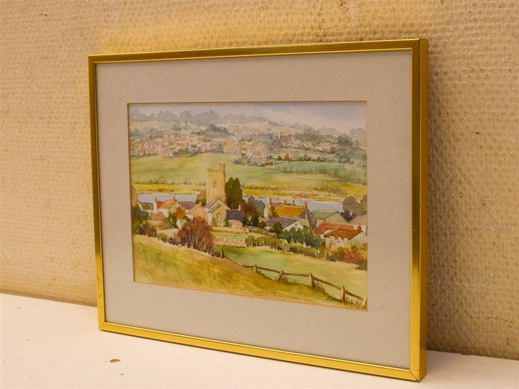 Prent/schilderij van een landschap 51498, Ophalen of Verzenden