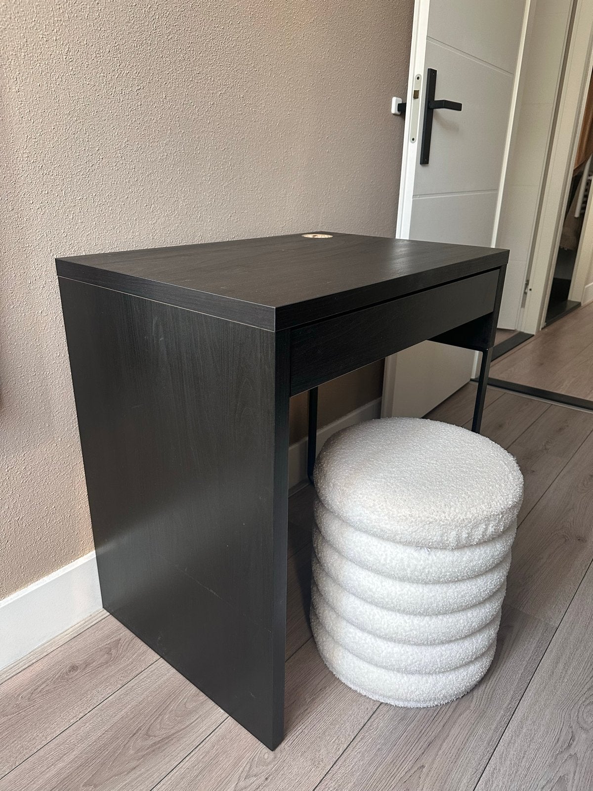 IKEA Bureau/Kaptafel met Poef - Zwart, Ophalen, Gebruikt, 50 tot 100 cm, Minder dan 100 cm
