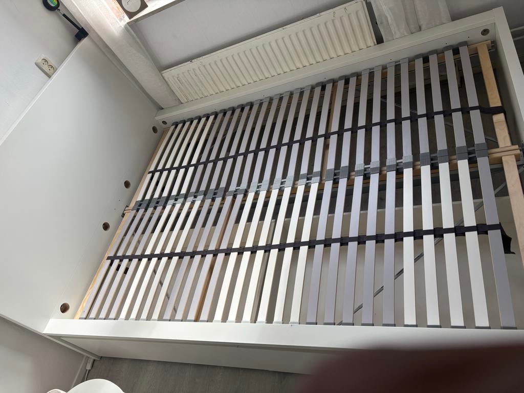 IKEA MALM bedframe 140cm met lades, Ophalen, Wit, Tweepersoons, 140 cm