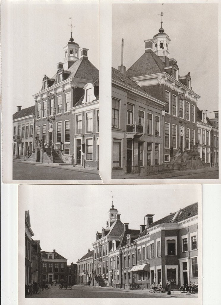 Sneek stadhuis 3 grote oude foto's, Gebruikt, Verzenden, Foto, 1940 tot 1960