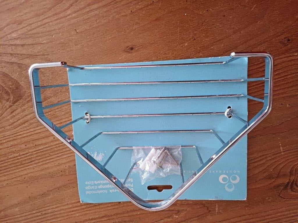 Douche rek hoekmodel chrome (nieuw), Ophalen of Verzenden, Nieuw, Zilver, Badkamerrek