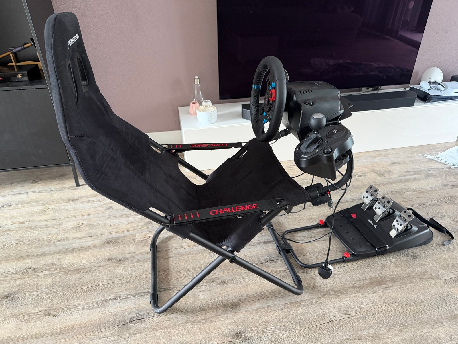 Playseat Challenge met Logitech G29 Stuur en Shifter, Inklapbaar, Racestoel, Ophalen of Verzenden, Zo goed als nieuw
