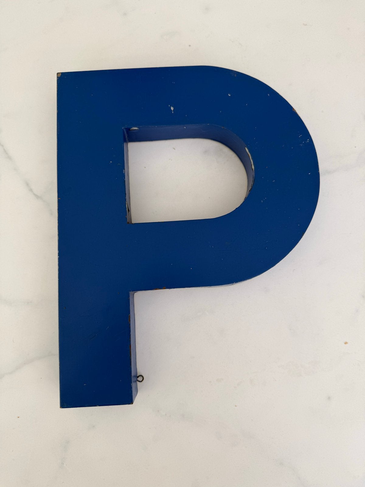 Vintage Reclame Letter 'P' - Blauw Metaal, Verzenden