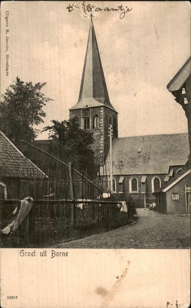 Borne - Kerk - Toren, Ophalen of Verzenden, Voor 1920, Gelopen, Overijssel