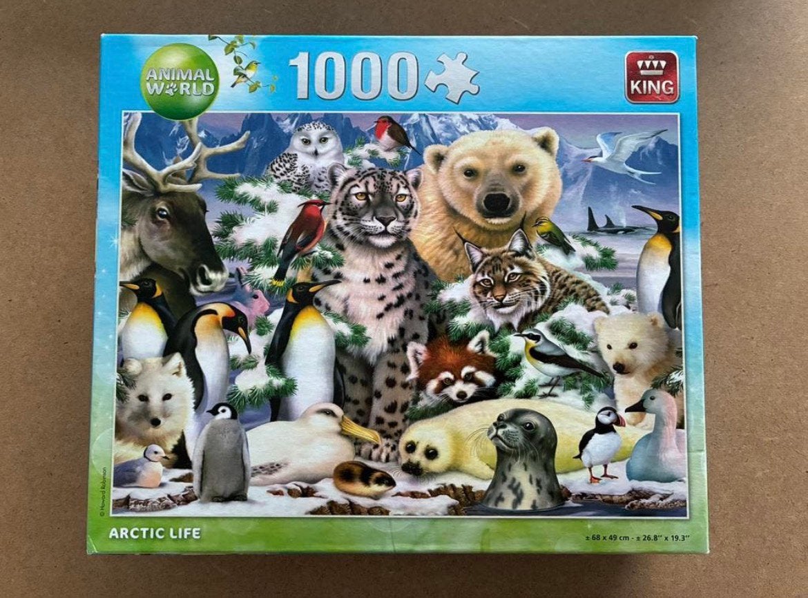King puzzel, 1000 stukjes, Arctic Life, Ophalen of Verzenden, 500 t/m 1500 stukjes, Zo goed als nieuw