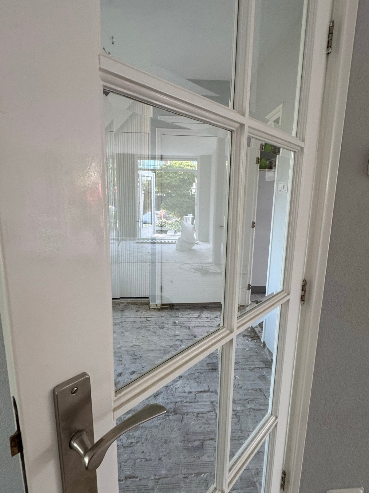 Witte binnendeur met glaspanelen (2 stuks), Ophalen, Gebruikt, 80 tot 100 cm, Binnendeur