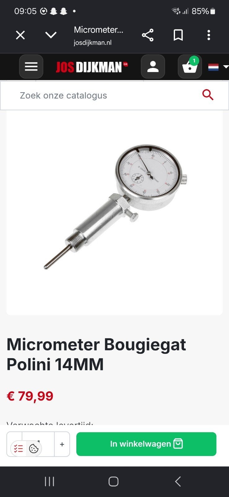 Micrometer polini, Verzenden, Carburateur, Piaggio