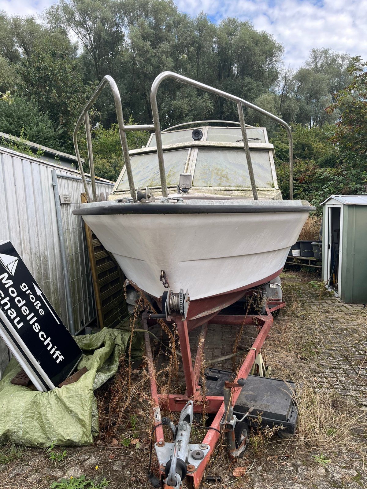 Wrack , motorboot, volvo Penta Z drive,,Trailer, Watersport en Boten, Ophalen, Gebruikt, Motor en Techniek, Motorboot
