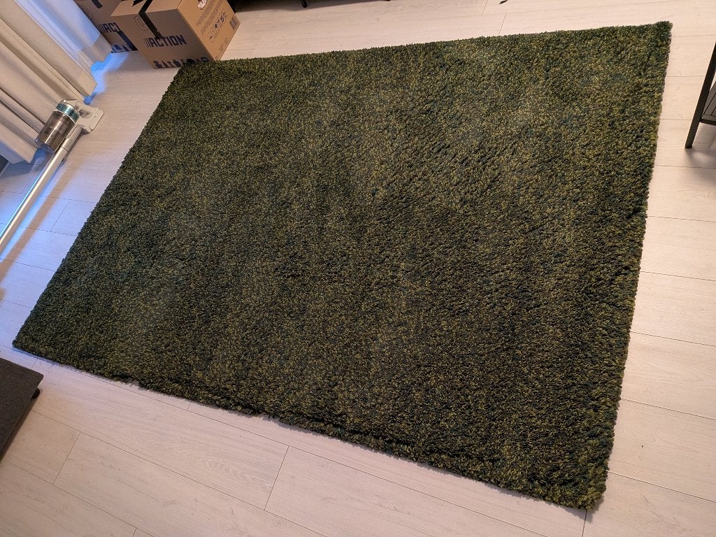 VINDUM vloerkleed, Groen, Ophalen, Gebruikt, 150 tot 200 cm, 200 cm of meer