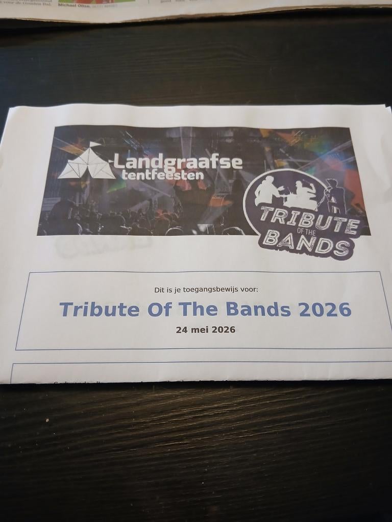 Landgraafse tentfeesten, Tribute of the bands, Tickets en Kaartjes, Evenementen en Festivals, Drie personen of meer