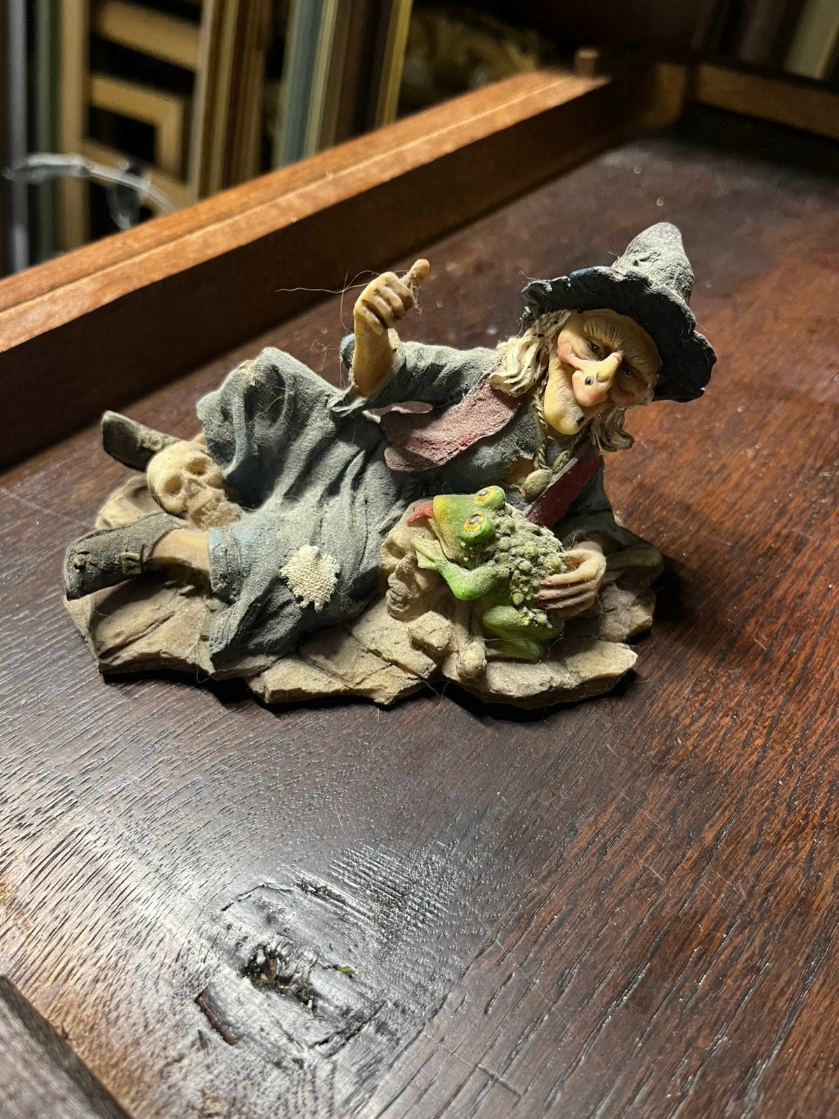 Handgeschilderd vintage verzamelobject van een heks, Ophalen of Verzenden, Zo goed als nieuw, Fantasy