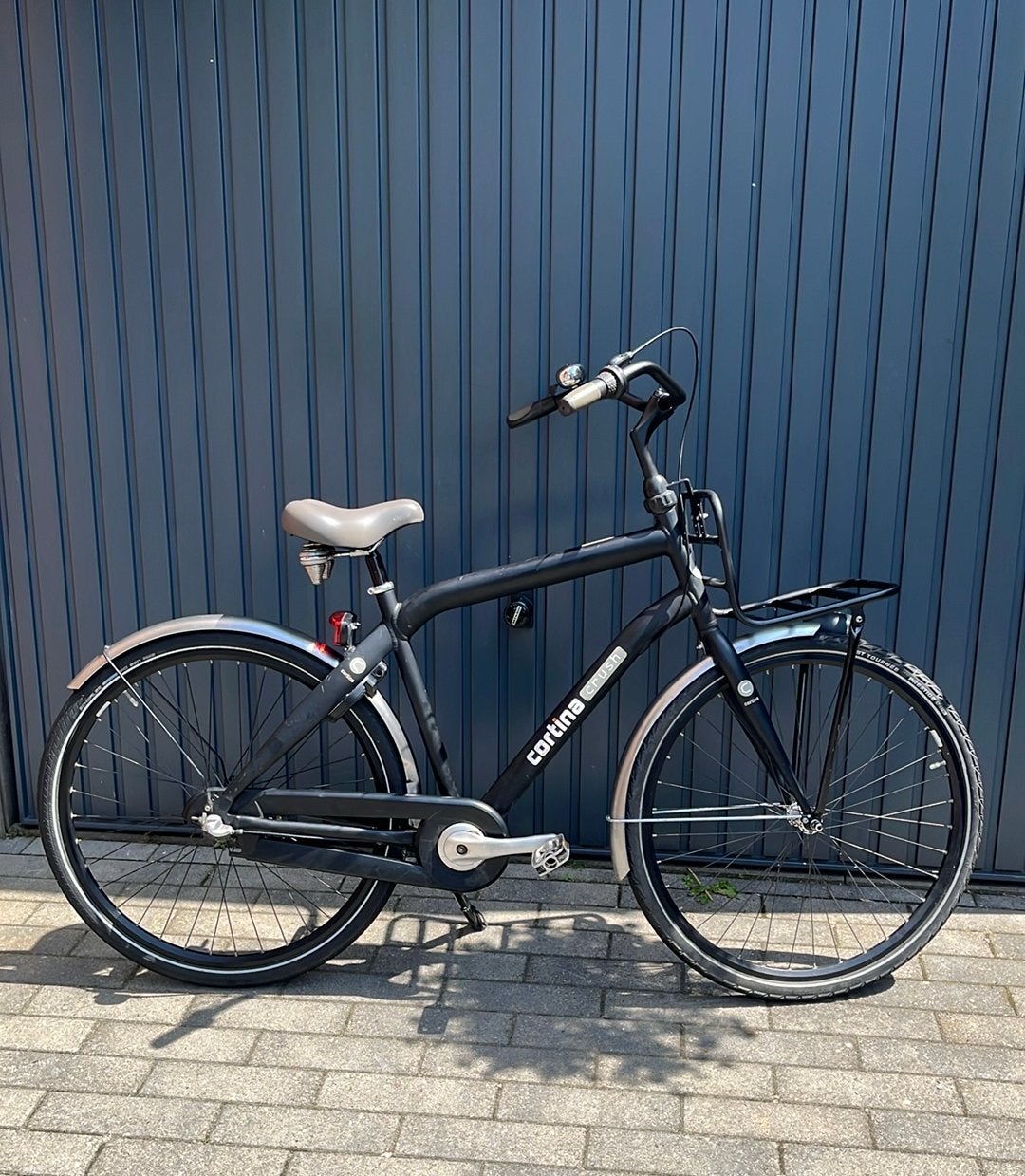 Nette Cortina Crush heren transportfiets 3V matzwart, Gebruikt, Versnellingen, 49 tot 53 cm, Ophalen