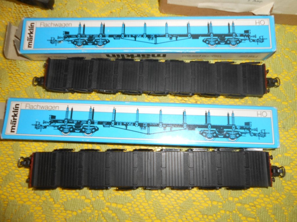 Märklin 4663 2x de lange zware metalen rongenwagons, Wisselstroom, Treinset, Ophalen of Verzenden, Zo goed als nieuw
