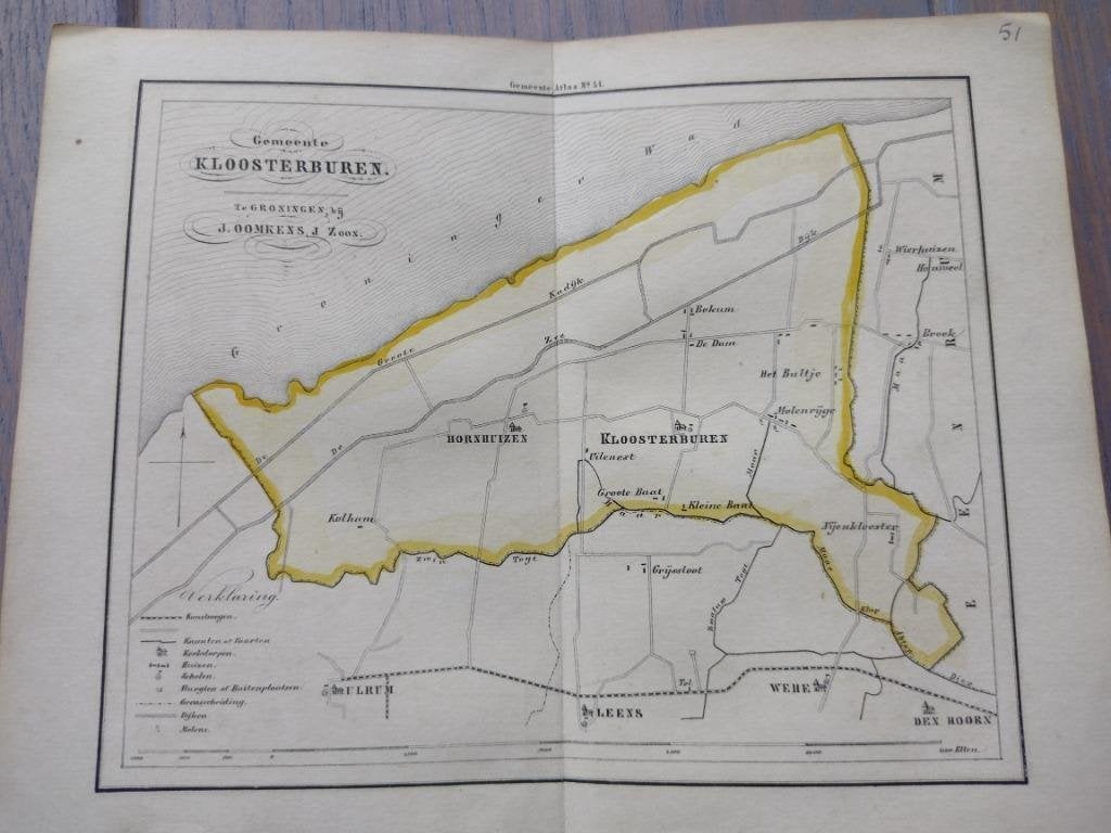 51 Kloosterburen Hornhuizen Leens Ulrum Wierhuizen 1862, Antiek en Kunst, Ophalen of Verzenden