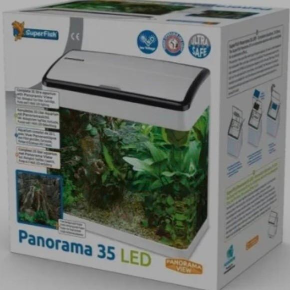 Superfisch panorama 35 LED aquarium - 35L, Dieren en Toebehoren, Vissen | Aquaria en Toebehoren, Ophalen, Gebruikt, Leeg aquarium