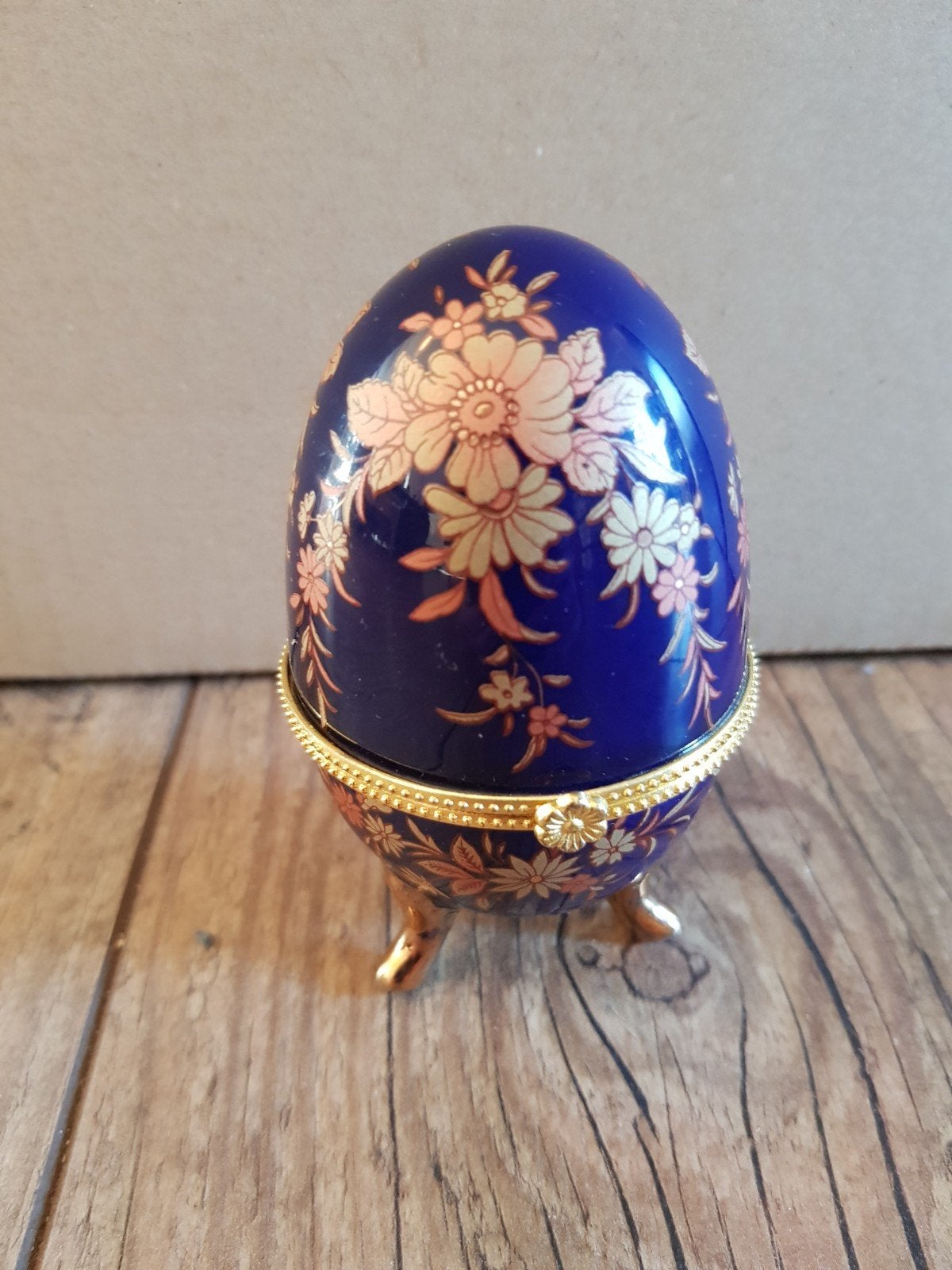fabergé stijl sieraden-ei doos van porselein, Ophalen of Verzenden