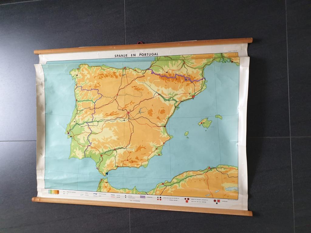 Wandkaart Spanje & Portugal, Ophalen, Aardrijkskunde
