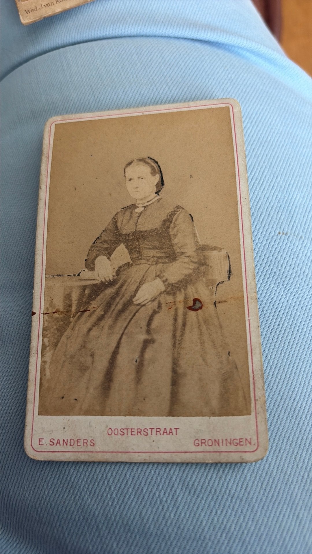 Oude foto onbekende dame /Groningen zie beschr Elkan Sanders, Verzenden, Voor 1940, Zo goed als nieuw, Overige onderwerpen