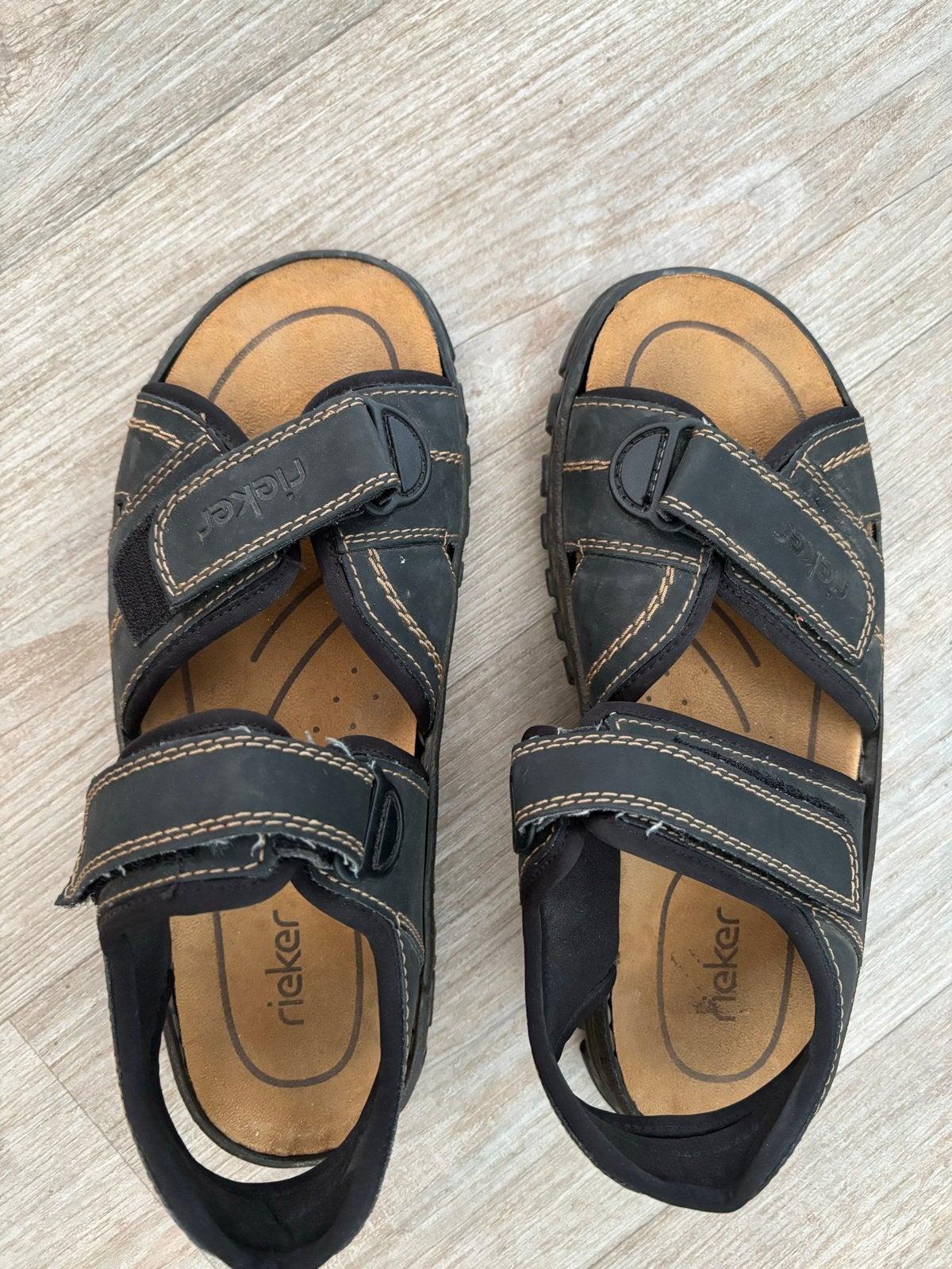 Rieker sandalen heren -Donkerbruin - Maat 43, Sandalen, Bruin, Ophalen of Verzenden, Gedragen