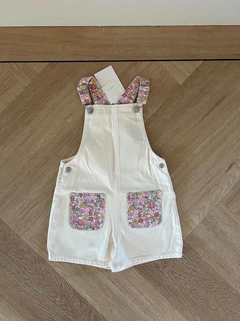 *NIEUW!* Korte tuinbroek met bloemen, Zara, maat 98, Kinderen en Baby's, Kinderkleding | Maat 98, Broek, Meisje, Nieuw, Ophalen of Verzenden