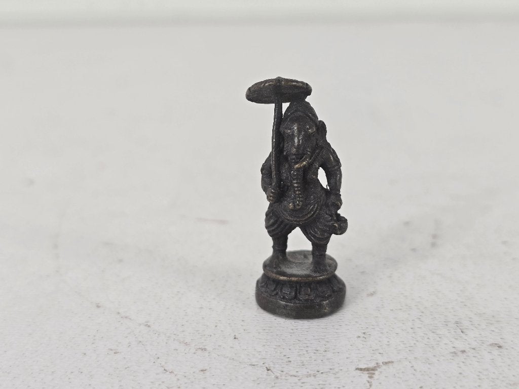 Ganesha met parasol #2, brons, Nepal, eind 20e eeuw, Antiek en Kunst, Ophalen of Verzenden